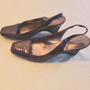 Enzo Angiolini Black Patent Leather Low Heel Shoe, Size 9.5 M